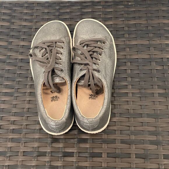 Birkenstock Arren metallic silver women’s sneakers, size 36 - Picture 4 of 7